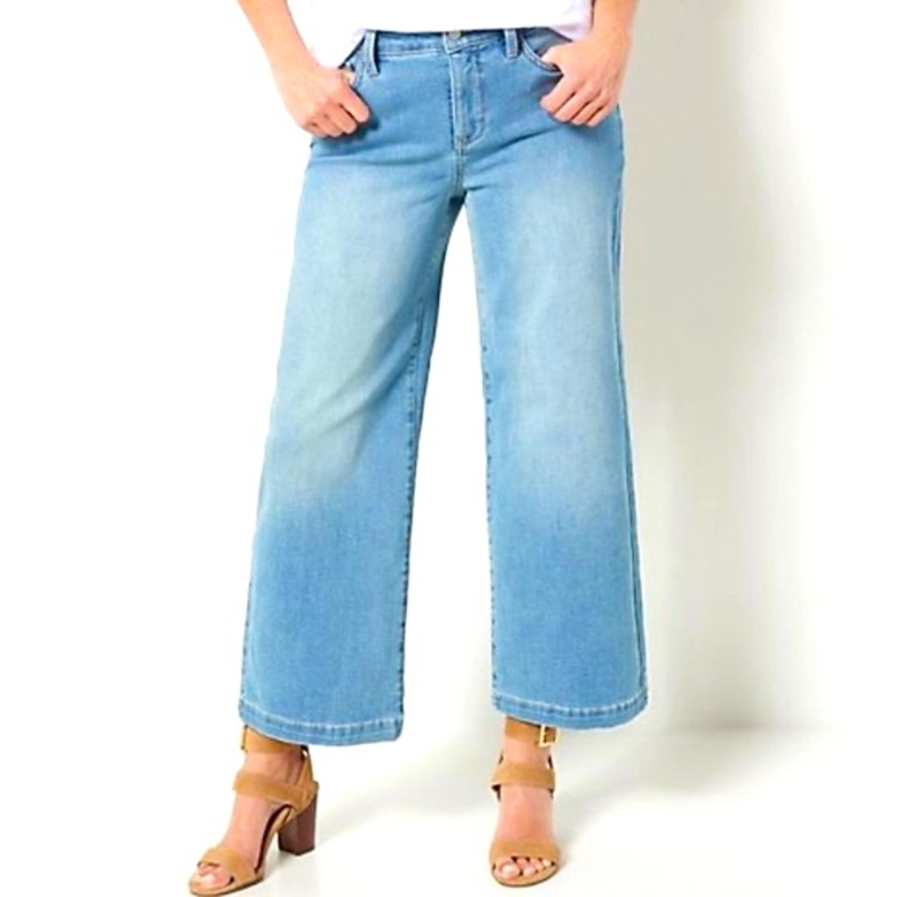 NYDJ—Teresa Wide-Leg Ankle Jeans (Size 10, Clean Brookes)